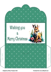 Cute baby deer money wallet (Green).
