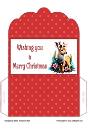 Cute baby deer money wallet (Red).