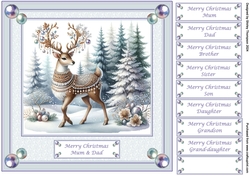 8 x 8 bejeweled reindeer quick card front.