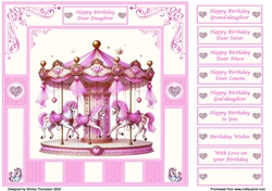 8 x 8 candy striped carousel quick card front.