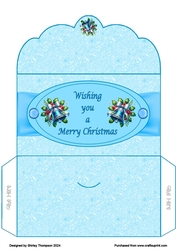 Blue Christmas bells money wallet.