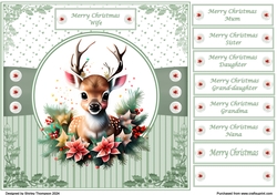 8 x 8 cute baby deer quick card front.