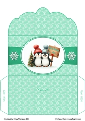 Penguin duo money wallet (Green).