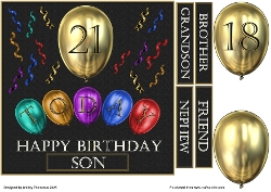 7.5 in balloons quick card (Black). 