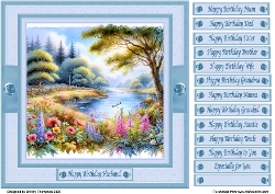 8 x 8  woodland scene quick card front.
