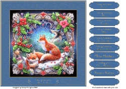 8 x 8 foxes stained glass window.