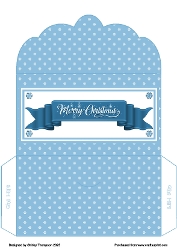 Merry Christmas banner money wallet (Blue).