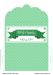 Merry Christmas banner money wallet (Green).