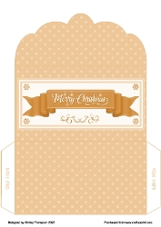 Merry Christmas banner money wallet (Peach).