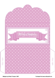 Merry Christmas banner money wallet (Pink).