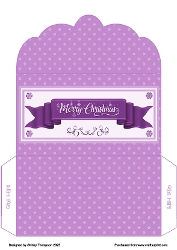 Merry Christmas banner money wallet (Purple).