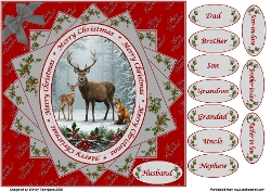 8 x 8 Winter forest animals quick card front.