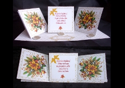 Golden poinsettia twisted triple easel card.