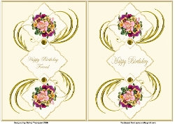 Pair of floral A5 quick card fronts
