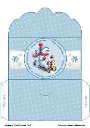 Sledging snowman money wallet.