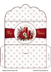 Candles & florals scalloped edged money wallet.