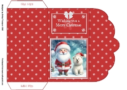 Santa & polar bear cub scalloped edged money wallet.