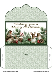 Winter animals scalloped edged money wallet.