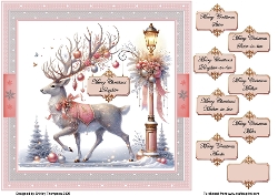 8 x 8 reindeer quick card front.