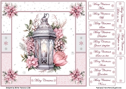 8 x 8 Christmas lantern quick card front.