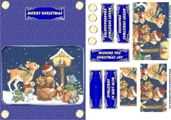 Animal Christmas A5 card front.