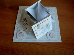 White orchid easel quad card.