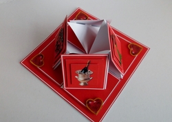 Champagne and roses easel quad valentine card.