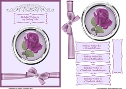 Purple rose card