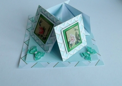 Mint green quad easel card.