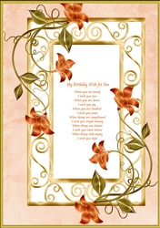 A Birthday wish A4 card front.