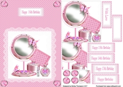 Girlie things card front for teenager.