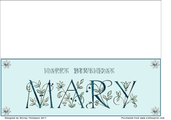Large DL name card (Mary).