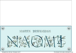Large DL name card (Naomi)