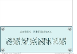 Large DL name card (Samantha)