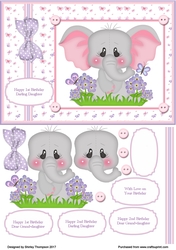 A5 Ellie the elephant card front.