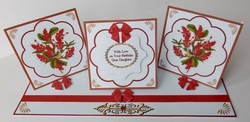 Blue tits triple easel card.