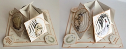 Wedding day quad easel card with decoupage toppers.