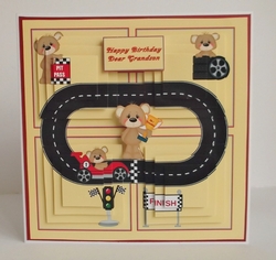 8 x 8 pyramage racer mice card front.