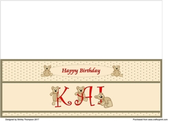 Teddy bear DL name card (Kai).