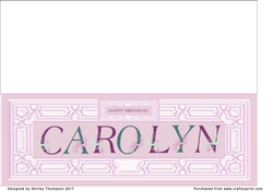 Pink DL name card (Carolyn)