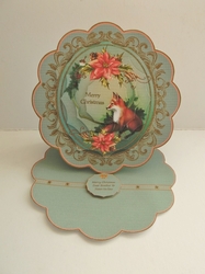 Fox scalloped easel card