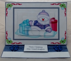 Snowman A5 easel card.
