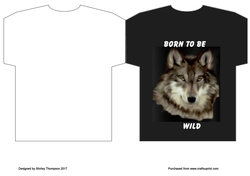 Born to be wild t-shirt shaped card.