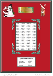 A4 Christmas wordsearch card front