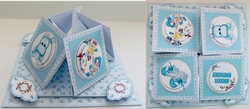 New baby boy quad easel card.