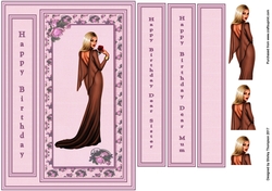 A5 beautiful blonde lady card front.