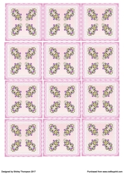 Pink floral tea bag sheet.