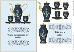 Youre the cream in my coffee A5 step by step card front.