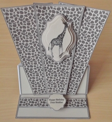 Giraffe triangle easel card.