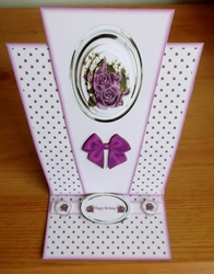 Purple roses triangle easel card.